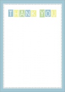  Thank You Notes - Baby Boy Blocks