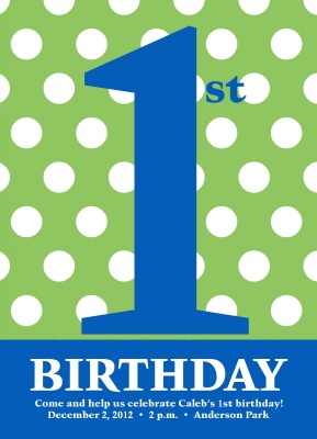 Kids Birthday Invitations, Navy Dotty One Design