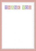 Baby Girl Blocks - Baby Thank You Cards