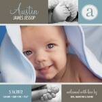 Infant Boy Birth Card  - Sky Blue Love