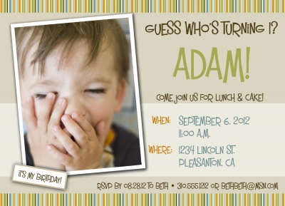 Kids Birthday Invitations, Stringboard B-Day Design