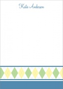 Baby Thank You Cards - Baby Argyle Blue