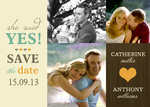 Butterscotch Heart Date - Save the Date Cards 