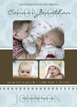 Bundle Up Blue -  Christmas Birth Announcement Cards