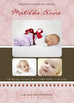 Peppermint Miss -  Christmas Birth Announcement Cards