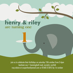 Jungle Boys - Twin Birthday Invitations