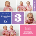 The Violet Girls - Twin Party Invitations
