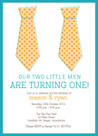 Little Misters - Twin Party Invitations