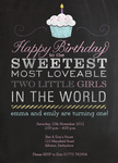 Little Misses - Twin Birthday Invitations