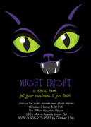  Halloween Party Invitations - Cat's Eye