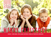  Christmas cards - Cherry Pinstripe