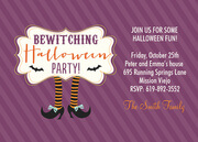 Purple Party Time - Halloween Invitations