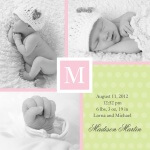 Sweet Collage - Baby Girl Announcement Cards