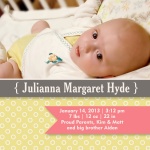 Swiss Dot Lady - Baby Girl Announcement Cards