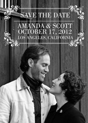 Floral Edge Date - Save the Date Photo Cards