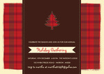 Ruby Plaid Party -  Christmas Invitations 
