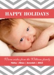 Silver Chevrons - Baby Christmas Cards 