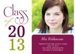 Graduation Announcement Cards - Maroon Grad