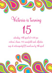 Paisley Petals - Teenage Party Invitations