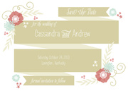 Floral Band Date -  Photo Save the Date Cards