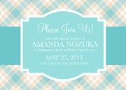 graduation reception invites - Plaid Pastel Invite
