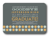 Graduation Invitation Cards - Argyle Band Invite