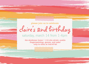  Girl Party Invitations - Sherbert Stripes