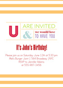 Adult Birthday Invitations - Glo Stripe