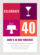 Fab Treats -  Adult Birthday Party Invitations