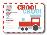 Photo Birthday Party Invitations - Train Pass