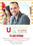 Adult Birthday Invitations - Orange Glo