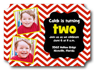 Up 'n Down Red - Boy Birthday Invitations