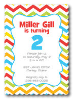 Boy Birthday Invitations - Cheery Chevrons