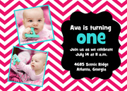 Up 'n Down Pink - Girl Birthday Invitations