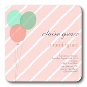 Girl Birthday Party Invitations - Candy Balloons