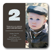 Boy Birthday Party Invitations - Two Stripe Blue