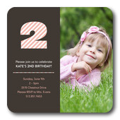 Girl Birthday Party Invitations - Two Stripe Pink