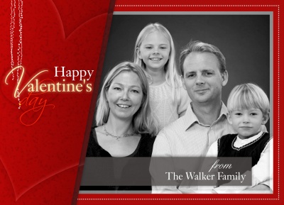 Valentines Cards, Rose Red Heart Design