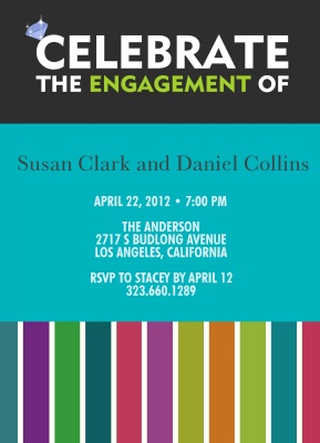 Engagement Party Invitations, Diamond Line Design