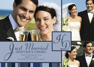 Wedding Announcements, Chic Stripe Design
