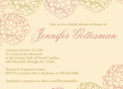 Bridal Shower Invitations, Hydrangea Love Design