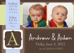 Baby Announcement for Twins - Double Beyond Compare