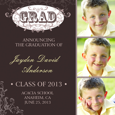 Graduation, Edwardian Print Announcement Design