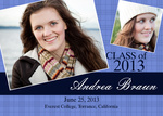 Graduation Announcement Cards - Teal Plaid Grad