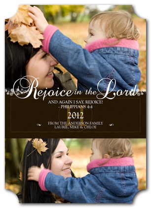 Personalized Holiday Cards, Double Rejoice Design
