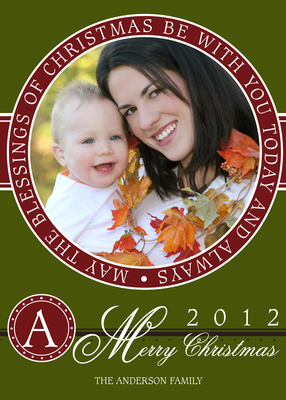 Personalized Holiday Cards, Sweet Circle Blessing Design