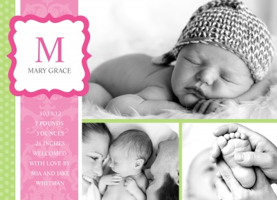 Birth Announcements, Pinky Minty Design