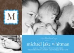 Male Newborn Announcement - His Monogram