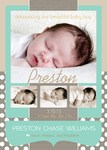 Boy Baby Announcements - Sweet Silver Dots