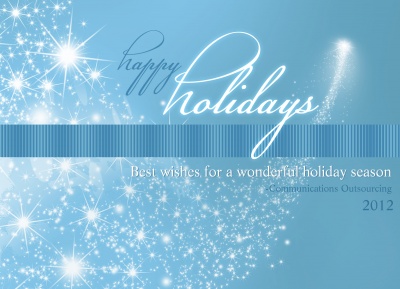 Business Holiday Cards, Star Burst Design